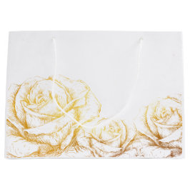 Aangepaste achtergrond  Rozen Floral Faux Gold Groot Cadeauzakje