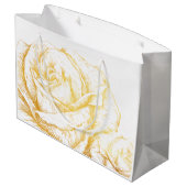 Aangepaste achtergrond  Rozen Floral Faux Gold Groot Cadeauzakje (Achterkant Gekanteld)
