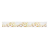 Aangepaste achtergrond Rozen Floral Faux Gold Grosgrain Lint (Voorkant)