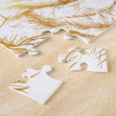 Aangepaste achtergrond Rozen Floral Faux Gold Legpuzzel (Zijkant)