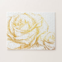 Aangepaste achtergrond Rozen Floral Faux Gold