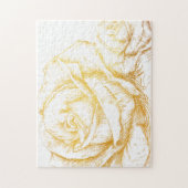 Aangepaste achtergrond Rozen Floral Faux Gold Legpuzzel (Verticaal)