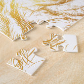 Aangepaste achtergrond Rozen Floral Faux Gold Legpuzzel (Zijkant)