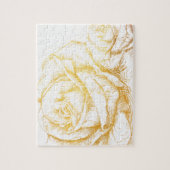 Aangepaste achtergrond Rozen Floral Faux Gold Legpuzzel (Verticaal)