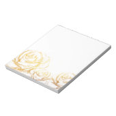 Aangepaste achtergrond  Rozen Floral Faux Gold Notitieblok (Linkerzijde)