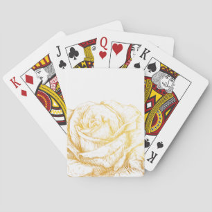 Aangepaste achtergrond Rozen Floral Faux Gold Pokerkaarten