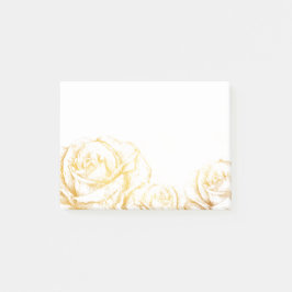 Aangepaste achtergrond  Rozen Floral Faux Gold Post-it® Notes