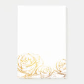 Aangepaste achtergrond  Rozen Floral Faux Gold Post-it® Notes (Voorkant)