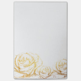 Aangepaste achtergrond  Rozen Floral Faux Gold Post-it® Notes