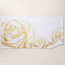 Aangepaste achtergrond  Rozen Floral Faux Gold