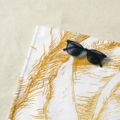 Aangepaste achtergrond  Rozen Floral Faux Gold Strandlaken (In situ)