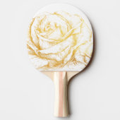 Aangepaste achtergrond  Rozen Floral Faux Gold Tafeltennisbatje (Achterkant)