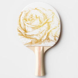 Aangepaste achtergrond  Rozen Floral Faux Gold Tafeltennisbatje