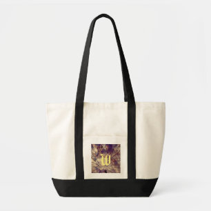 Aangepaste achtergrond van een vintage houten boom tote bag