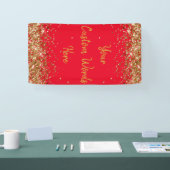 Aangepaste achtergrond verjaardagsfeest foto rood spandoek (Beurs)