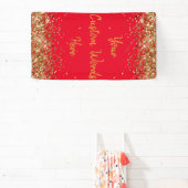 Aangepaste achtergrond verjaardagsfeest foto rood spandoek (Insitu)