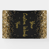 Aangepaste achtergrond verjaardagsfeest foto zwart spandoek (Horizontaal)