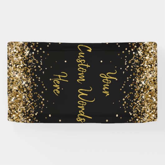 Aangepaste achtergrond verjaardagsfeest foto zwart spandoek (Horizontaal)