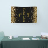 Aangepaste achtergrond verjaardagsfeest foto zwart spandoek (Beurs)