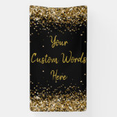 Aangepaste achtergrond verjaardagsfeest foto zwart spandoek (Verticaal)