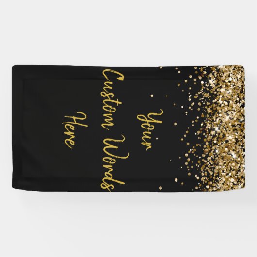 Aangepaste achtergrond verjaardagsfeest foto zwart spandoek (Horizontaal)