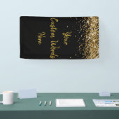 Aangepaste achtergrond verjaardagsfeest foto zwart spandoek (Beurs)