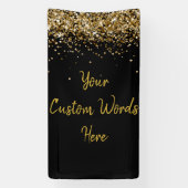 Aangepaste achtergrond verjaardagsfeest foto zwart spandoek (Verticaal)