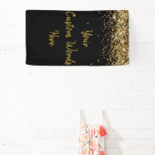 Aangepaste achtergrond verjaardagsfeest foto zwart spandoek (Insitu)