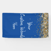 Aangepaste achtergrond verjaardagsfeestje blauw wi spandoek (Horizontaal)