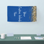 Aangepaste achtergrond verjaardagsfeestje blauw wi spandoek (Beurs)