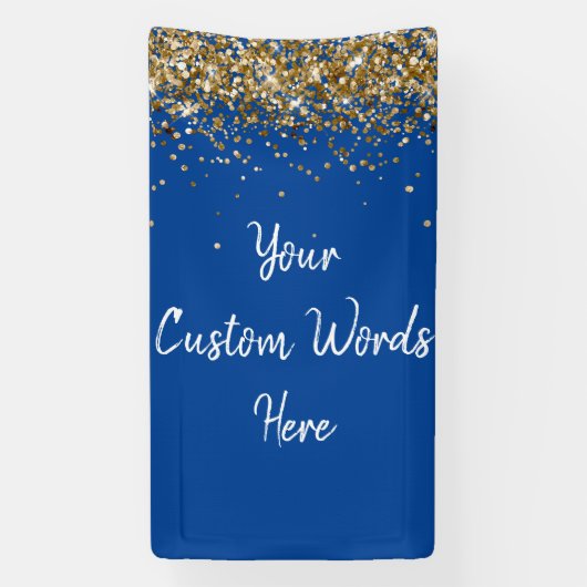 Aangepaste achtergrond verjaardagsfeestje blauw wi spandoek (Verticaal)