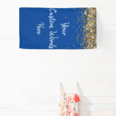Aangepaste achtergrond verjaardagsfeestje blauw wi spandoek (Insitu)