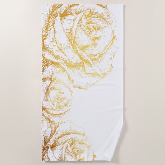 Aangepaste achtergrond Vintage rozen bloemmotief n Strandlaken (Voorkant)