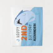 Aangepaste achtergrond voor 2e verjaardagsfeestje  wandkleed (Voorkant)