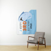 Aangepaste achtergrond voor 3e verjaardagsfeestje  wandkleed (In situ)