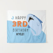 Aangepaste achtergrond voor 3e verjaardagsfeestje  wandkleed (Voorkant (horizontaal))