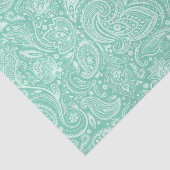 Aangepaste achtergrond voor Mint-Groen Floral Pais Tissuepapier (Detail)