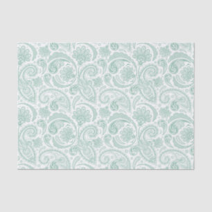 Aangepaste achtergrond voor Mint-Groen Floral Pais Tissuepapier