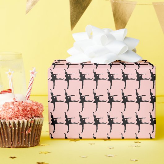 Aangepaste achtergrondkleur Ballerina Cadeaupapier (Verjaardagsfeest)