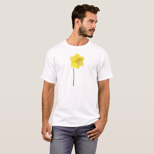 Aangepaste achtergrondkleur - gele smaakbloem t-shirt (Voorkant volledig)