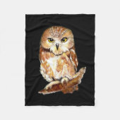 Aangepaste achtergrondkleur Kute Little Owl Art Fleece Deken (Voorkant)