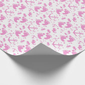 Aangepaste achtergrondkleur voor baby-meisje cadeaupapier (Hoek)