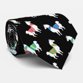 Aangepaste achtergrondkleur voor Llama-patroon Stropdas (Opgerold)