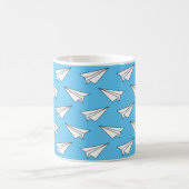 Aangepaste achtergrondkleurenpapiervliegtuigen koffiemok (Center)