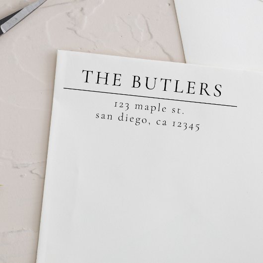 Aangepaste achternaam Houten retour adres stempel