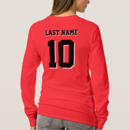 Aangepaste achternaam nummer sport vrouwen t-shirt