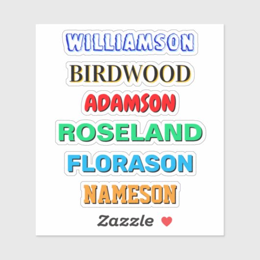 Aangepaste achternaam Stickers (Waterdichte Vinyl  (Vel)