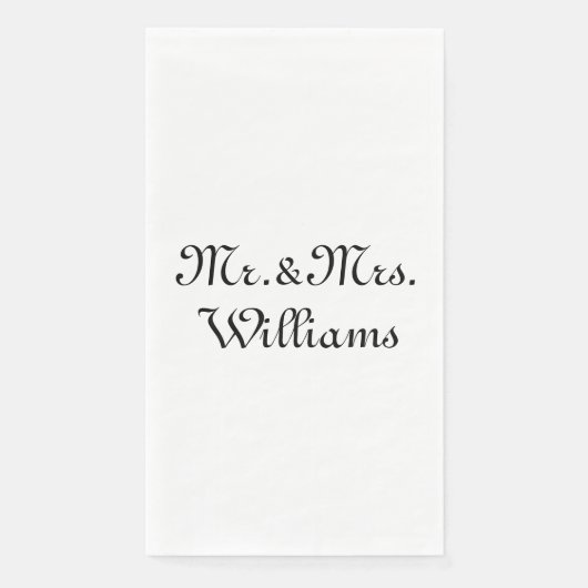 Aangepaste achternaam van het koppel Mijnheer & Me Servet (Voorkant)