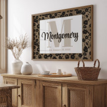 Aangepaste achternaam Wall Art Print Est Trouwcade