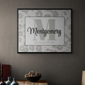 Aangepaste achternaam Wall Art Print Est Trouwcade